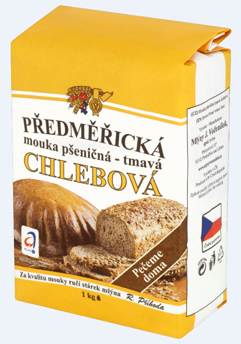 Předměřická mouka pšeničná tmavá chlebová 1 kg Mlýny Voženílek